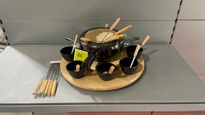 Fondue-Set mit Drehteller und Zubehör